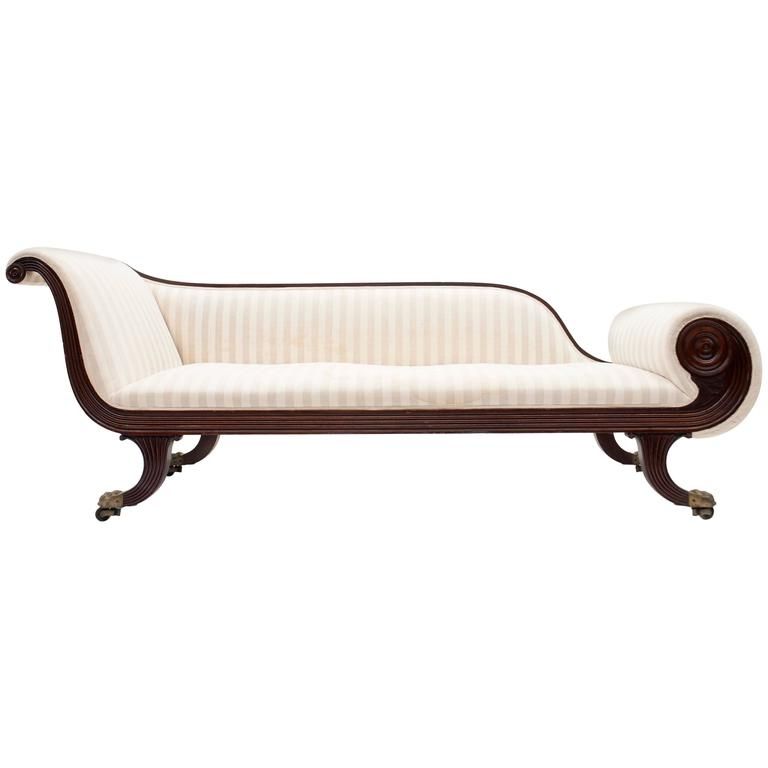 Most Up To Date Antique Chaise Lounges For Classic Federal Antique Chaise Lounge Recamier, Circa 1820 For (View 3 of 15)