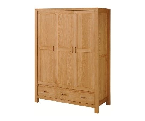 Most Up To Date French Oak 3 Door Wardrobe Cabinet Intended For Oak 3 Door Wardrobes (View 15 of 15)