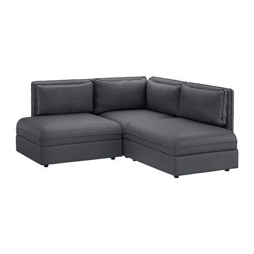 Most Up To Date Ikea Small Sofas Within Vallentuna 3 Seat Corner Sofa Hillared Dark Grey – Ikea (View 2 of 10)