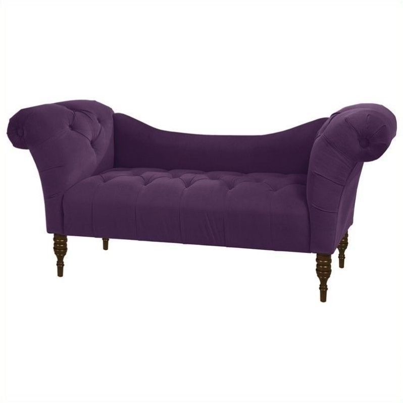 Most Up To Date Skyline Furniture Tufted Chaise Lounge In Aubergine – 6006espvlvabr In Purple Chaise Lounges (View 14 of 15)