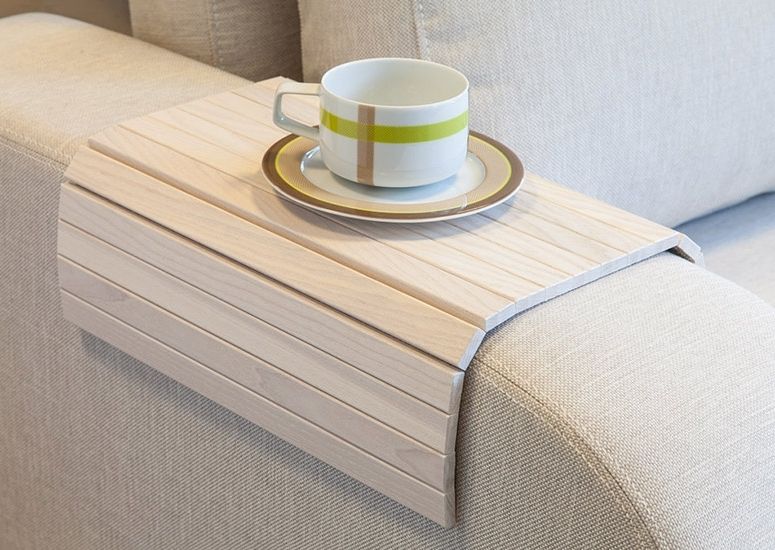 Most Up To Date Sofas With Drink Tables Regarding Flexible Wooden Sofa Armrest Tray Table The Green Head Sofa Drink (Photo 5 of 10)