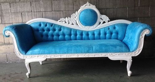 Newest Gorgeous Blue Chaise Lounge Hollywood Regency Serene Sky Blue In Blue Chaise Lounges (View 12 of 15)