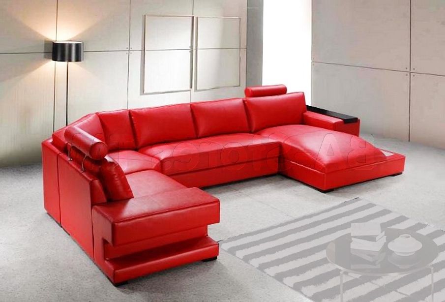 Newest Red Leather Sectional Sofas With Recliners For Wonderful Living Rooms : Red Leather Sectional Sofa With Recliners (View 1 of 10)