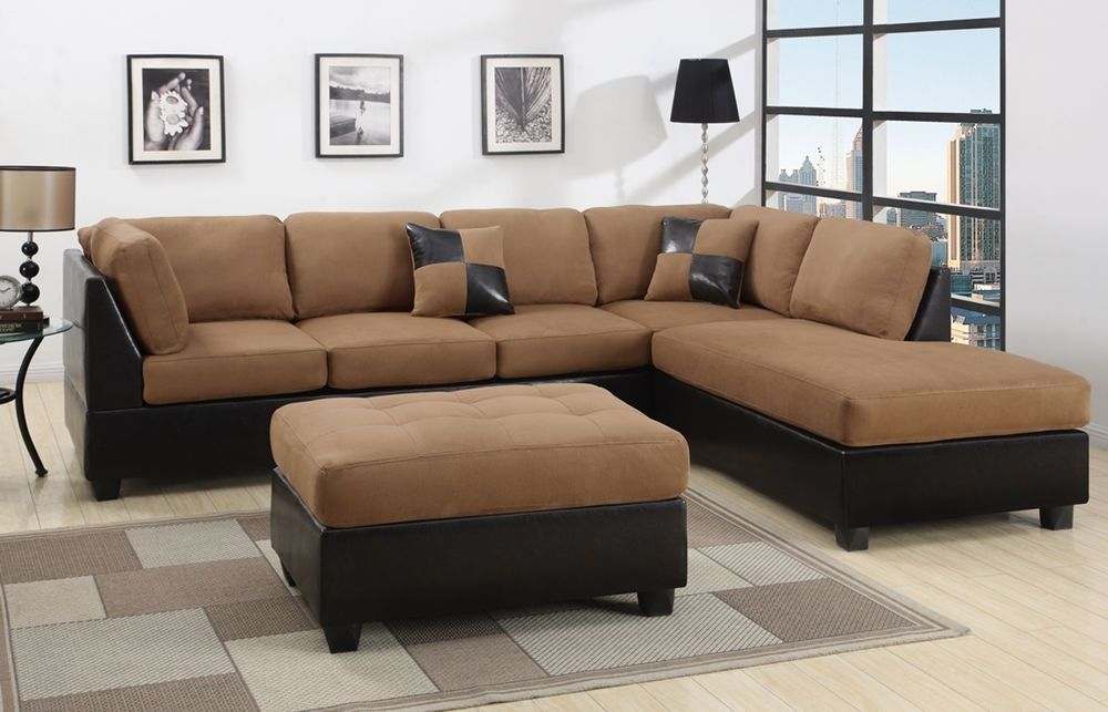 Newest Sectional Sectionals Sofa Couch Loveseat Couches With Free Ottoman Pertaining To Home Furniture Sectional Sofas (View 2 of 10)