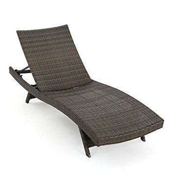Outdoor Wicker Chaise Lounges Regarding Most Popular Amazon: Thelma Outdoor Mixed Mocha Wicker Chaise Lounge With (View 2 of 15)