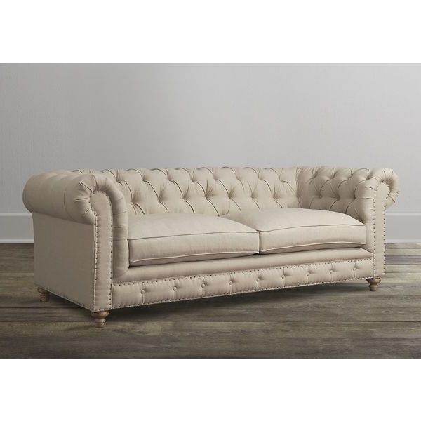 Oxford Sofas In Best And Newest Oxford Beige Linen Sofa – Overstock™ Shopping – Great Deals On (Photo 2 of 10)
