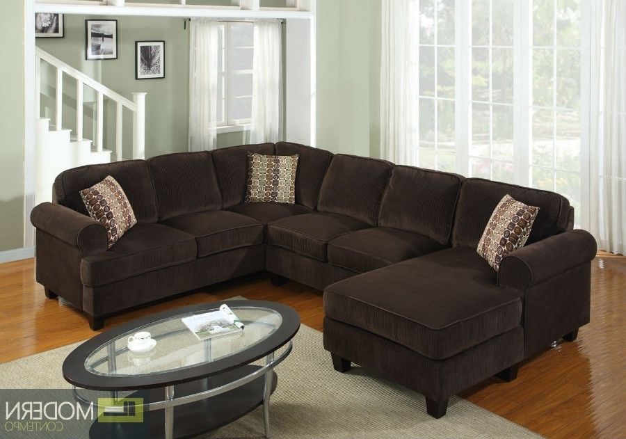 Pc Modern Brown Corduroy Sectional Sofa Living Room Set Tbqs727p3 Within Well Known 100x100 Sectional Sofas (View 1 of 10)