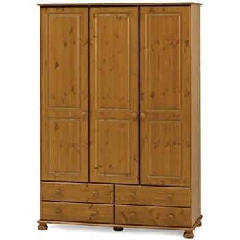 Pine Wardrobes With Well Liked Steens Richmond 3 Door Pine Wardrobe: Amazon.co (View 2 of 15)