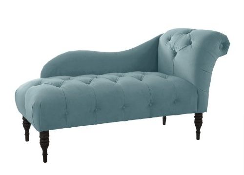 Popular Blue Chaise Lounges For Amazon: Skyline Furniture Tufted Fainting Sofa, Velvet (View 4 of 15)