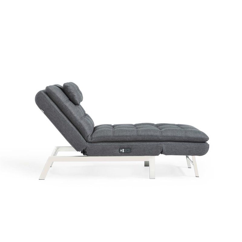 Popular Relax A Lounger Hermes Convertible Chaise Lounge In Charcoal Grey Pertaining To Convertible Chaise Lounges (View 2 of 15)