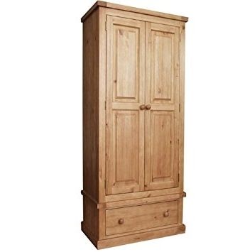 Preferred Chunky Solid Pine Gents Double Wardrobe With Drawers – Furniture In Pine Wardrobes With Drawers (View 5 of 15)