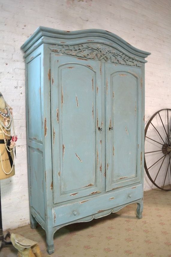 Preferred French Shabby Chic Wardrobes Throughout Deposit For Janelle French Armoire Painted Cottage Chic Shabby (View 1 of 15)
