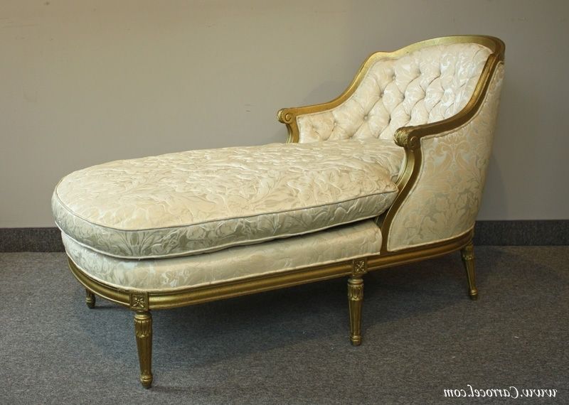 Preferred Upholstered Chaise Lounges Throughout Innovative Vintage Chaise Lounge Vintage French Louis Xvi Gold (View 12 of 15)
