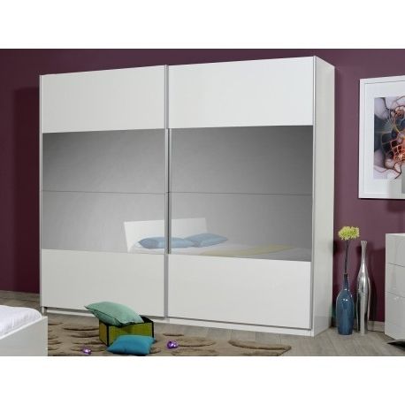 Preferred Wardrobes White Gloss Intended For Optimus Large White Gloss Wardrobe With Sliding Doors And Mirror (View 6 of 15)