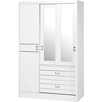 Recent 3 Door White Wardrobes With Drawers With Jordan 3 Door 2 Drawer Sliding Mirrored Wardrobe In White/silver (View 12 of 15)