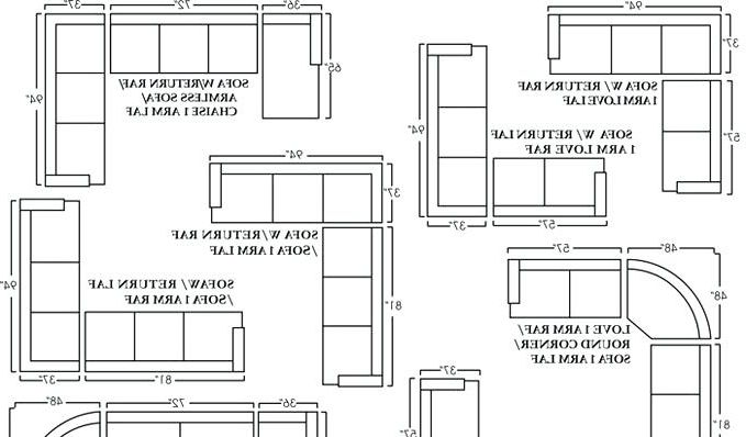 Recent Measurements Sectional Sofas With Sectional Sofa Measurements (View 8 of 10)