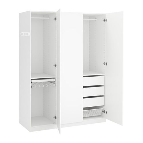 Recent Single White Wardrobes With Mirror Within Pax Wardrobe White/tanem White 150x60x201 Cm – Ikea (View 10 of 15)