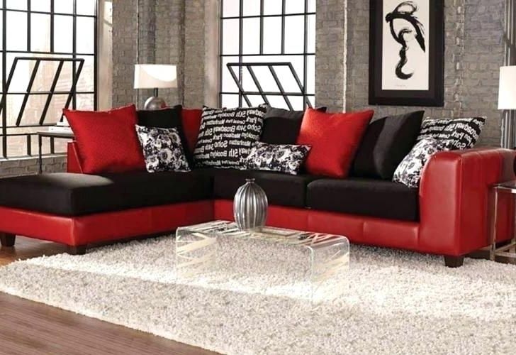 Red Black Sectional Sofas Intended For Latest Red And Black Sectional Red And Black Leather Sectional Fresh Sofa (View 8 of 10)