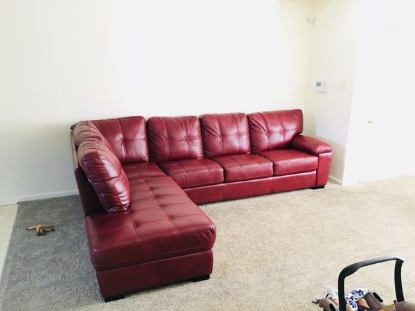 Red Leather Sectional (furniture) In Savannah, Ga Regarding Most Recently Released Sectional Sofas In Savannah Ga (View 9 of 10)