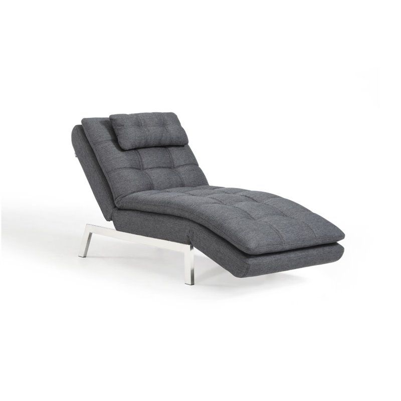 Relax A Lounger Hermes Convertible Chaise Lounge In Charcoal Grey Pertaining To Favorite Convertible Chaise Lounges (View 5 of 15)