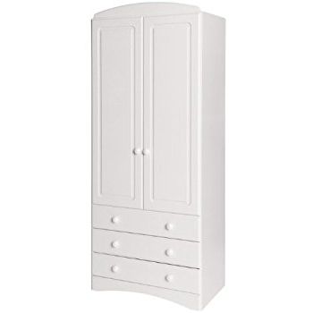 Scandi 2 Door Wardrobe With 3 Drawers In Whitedirect Place Inside Famous Two Door White Wardrobes (View 9 of 15)