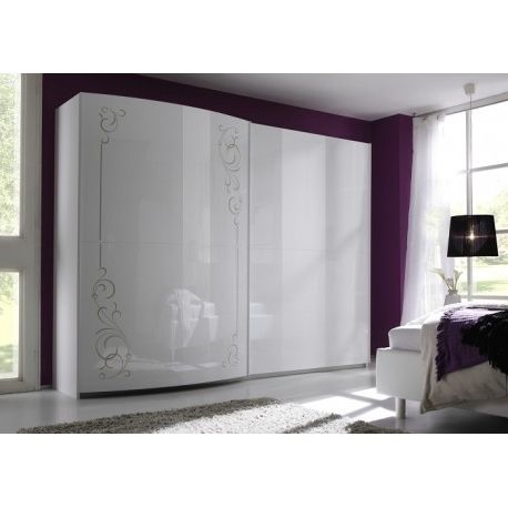 Sibilla High Gloss Wardrobe With Curved Doors – Wardrobes – Sena Throughout Current High Gloss Doors Wardrobes (View 3 of 15)