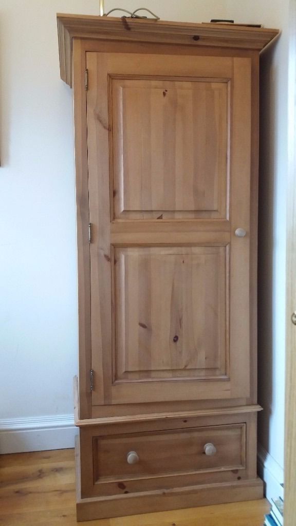 Single Door Pine Wardrobes With Regard To Most Popular Solid Pine (matt Finish), Single Door Wardrobe With Drawer (View 9 of 15)