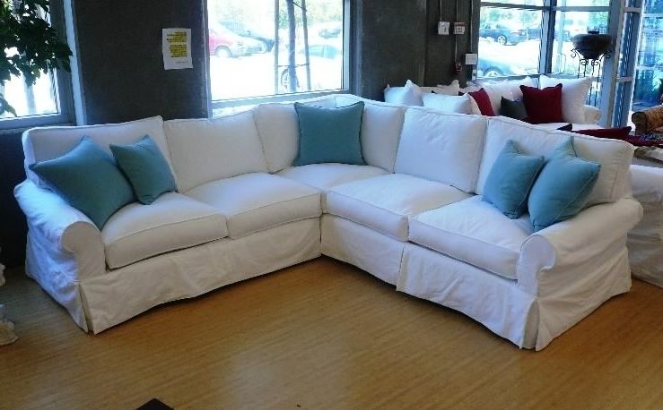 Slipcovered Sofas With Chaise Throughout Latest Sectional Sofa Design: Slipcover Sectional Sofa Chaise Reviews (View 10 of 15)