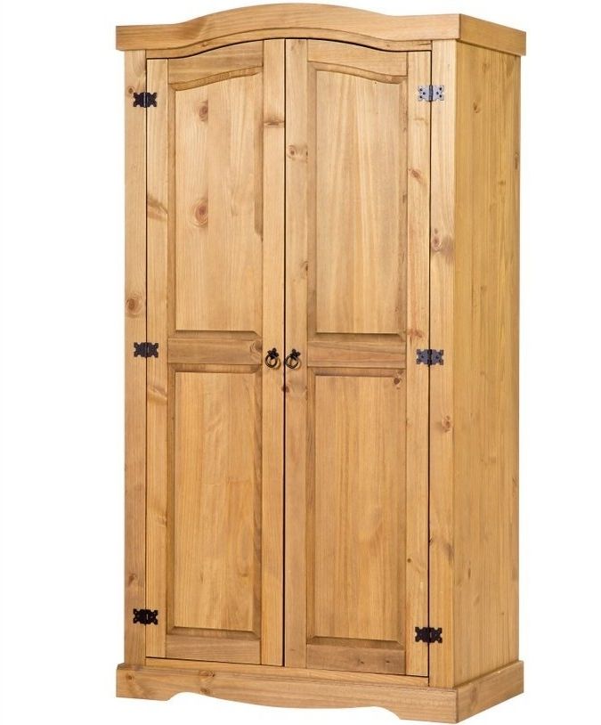 Space Saving Bedroom Storage, Knotty Pine Wardrobe Pine Double Pertaining To Most Recent Double Pine Wardrobes (View 7 of 15)