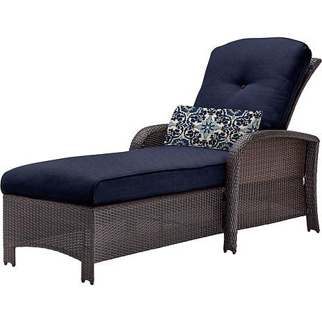 Strathmere Outdoor Chaise Lounge Chair – Navy Blue –  (View 13 of 15)