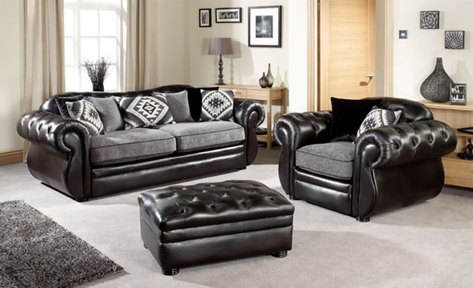 Stunning Fabric Leather Sofa Leather Fabric Sofas Uk – Interiorvues Pertaining To Well Known Leather And Cloth Sofas (Photo 1 of 10)