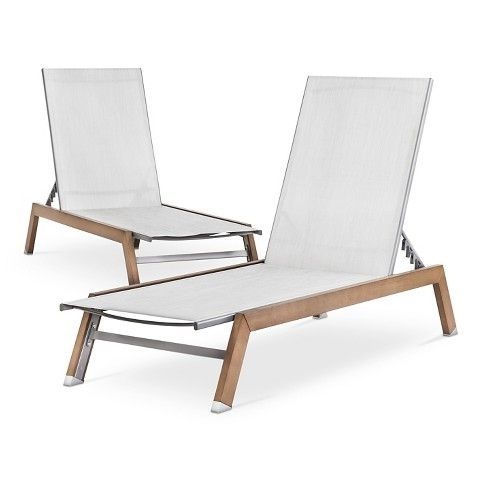 Target Outdoor Chaise Lounges In Most Current Wish We Could Afford These :( Bryant 2 Piece Faux Wood Patio (Photo 1 of 15)