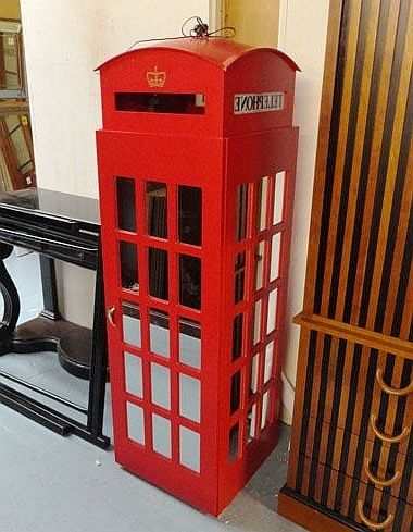Telephone Box Wardrobe, Red With Mirrored Throughout Popular Telephone Box Wardrobes (View 1 of 15)