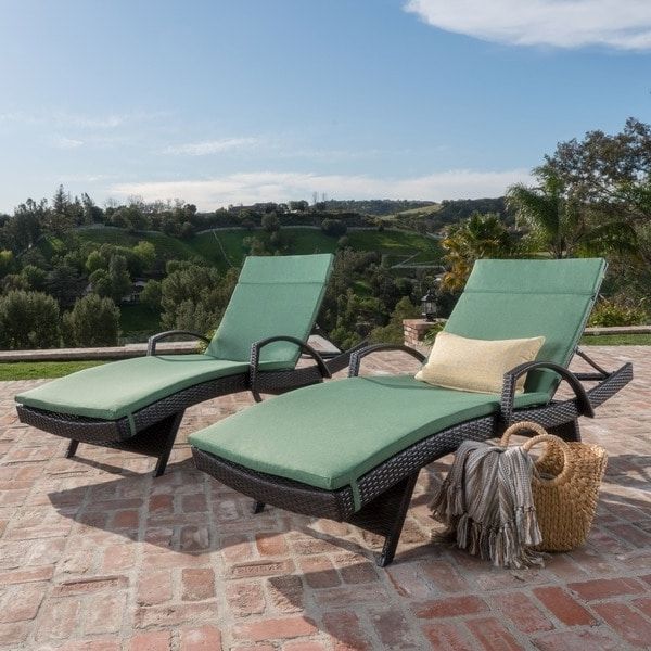 Toscana Outdoor Wicker Armed Chaise Lounge Chair With Cushion Regarding Most Popular Overstock Outdoor Chaise Lounge Chairs (Photo 1 of 15)