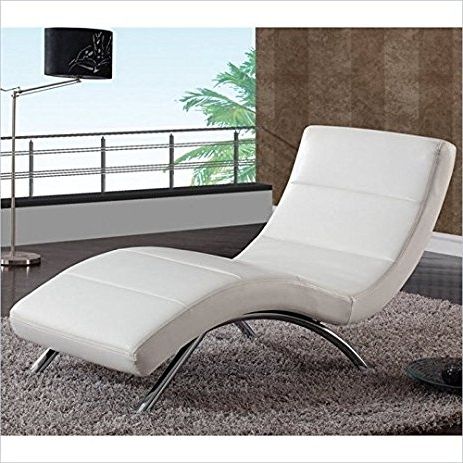 Trendy Amazon: Global Furniture Ultra Bonded Leather/metal Chaise Pertaining To White Leather Chaise Lounges (View 1 of 15)