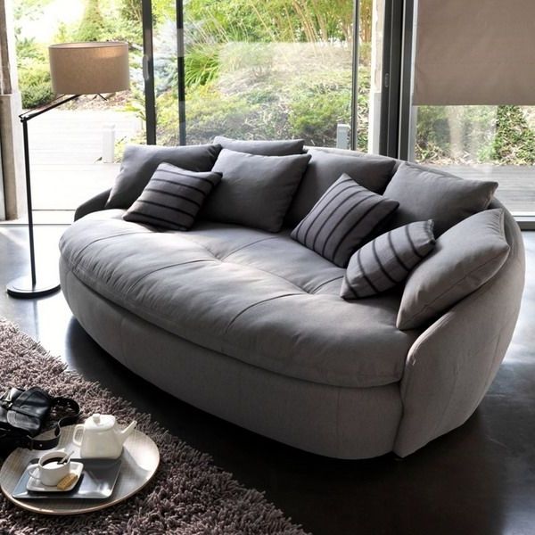 Trendy Chair : Lounge Sofa Chair Curved Leather Sectional Round Leather With Regard To Big Sofa Chairs (Photo 10 of 10)