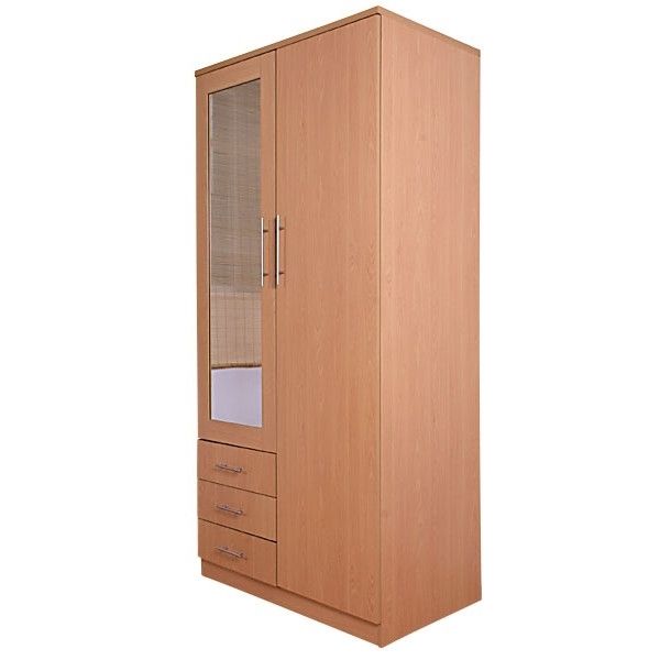 Trendy Cheap Las Vegas 2 Door 3 Drawers Wardrobe With Mirror For Sale For Cheap Wardrobes With Drawers (View 1 of 15)