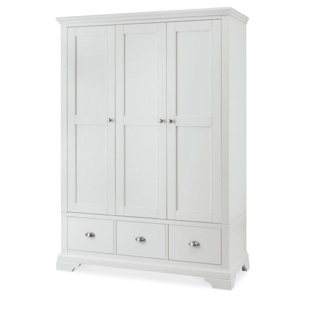 Trendy Cookes Collection Camden White Triple Wardrobe – Bedding Furniture Regarding Camden Wardrobes (View 12 of 15)