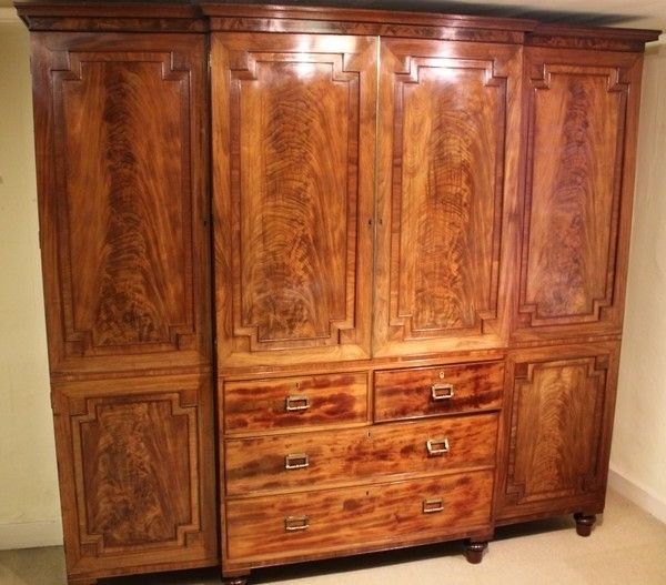 Trendy Georgian Breakfront Wardrobes Within Wardrobes Mahogany 19th Century – The Uk's Premier Antiques Portal (View 6 of 15)