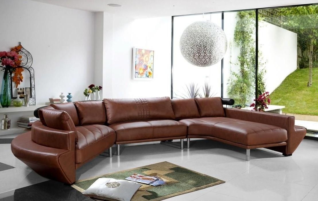 Tulsa Sectional Sofas Throughout Recent Contemporary Brown Leather Sectional Sofa Nebraska – $2, (View 1 of 10)