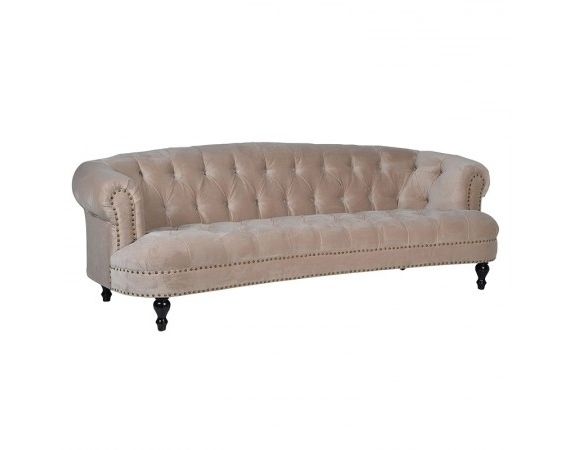 Velvet 3 Seater Buttoned Sofa (Photo 2 of 10)