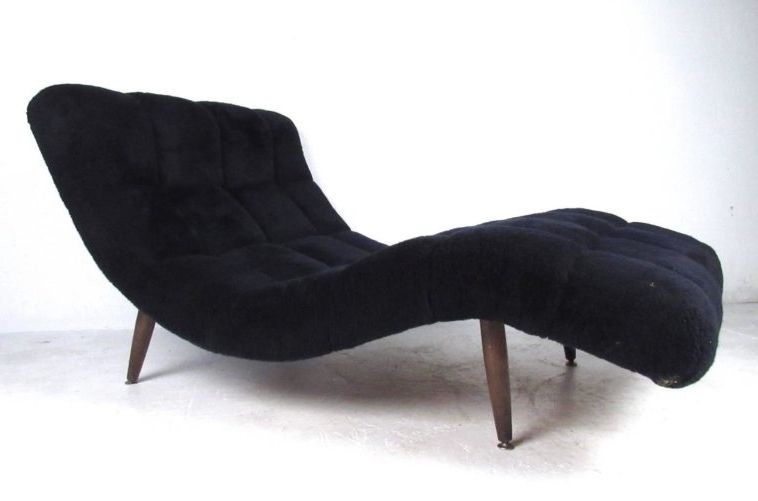 Velvet Chaise Lounge Chairs Inside Well Known Furniture. Curved Black Velvet Chaise Lounge Chairs With Back And (Photo 15 of 15)