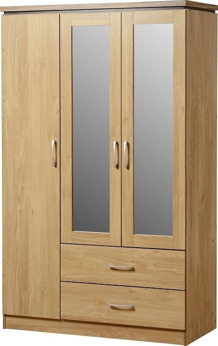 Wardrobes 3 Door With Mirror Intended For Well Liked Mirror Design Ideas: Charles Furniture 3 Door Mirrored Wardrobe (View 6 of 15)