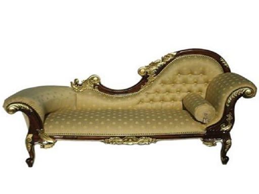 Well Known Gold Chaise Lounge Chairs Pertaining To Furniture Mahogany Chaise Lounge With Gold Color And Long Pillow (View 8 of 15)