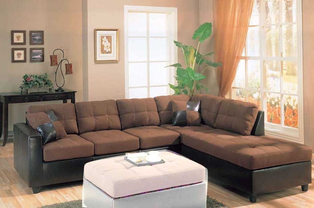 Featured Photo of Top 10 of Leather and Suede Sectional Sofas