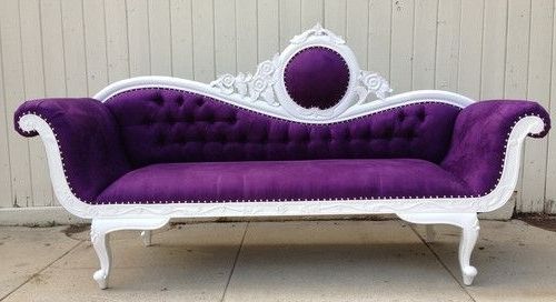 Well Known Purple Chaise Lounges Intended For Wonderful Purple Chaise Lounge Hollywood Regency Purple White (View 10 of 15)