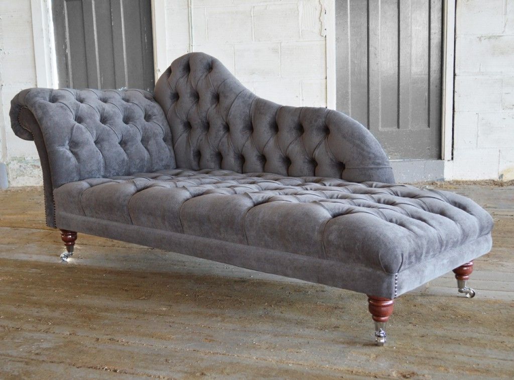 Well Known Wonderful Naples Velvet Chesterfield Chaise Lounge Abode Sofas Regarding Grey Chaise Lounges (View 3 of 15)