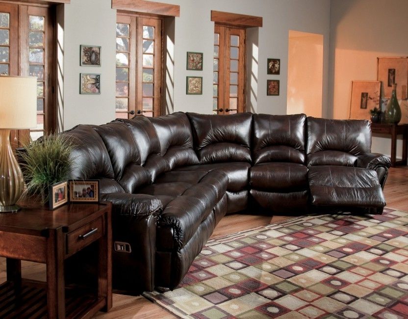 Well Liked Amazing Of Leather Recliner Sectional Sofa Brown Leather Sectional Throughout Chocolate Brown Sectional Sofas (View 10 of 10)