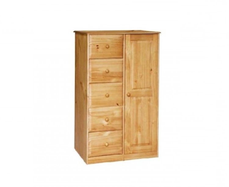 Well Liked Core Balmoral Pine 1 Door 5 Drawer Tallboy Wardrobecore Products Intended For Childrens Tallboy Wardrobes (View 2 of 15)