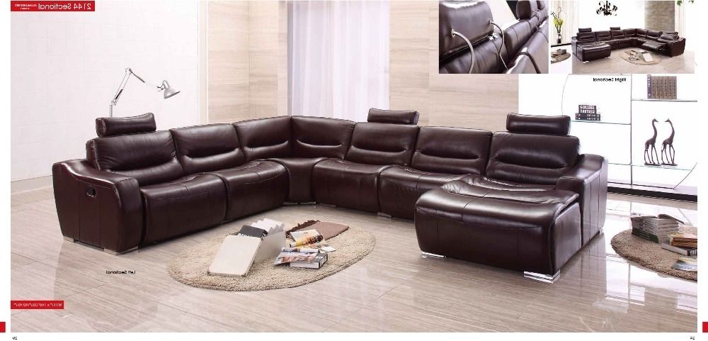 Well Liked Cow Genuine/real Leather Sofa Set Living Room Sofa Sectional With Home Furniture Sectional Sofas (View 7 of 10)